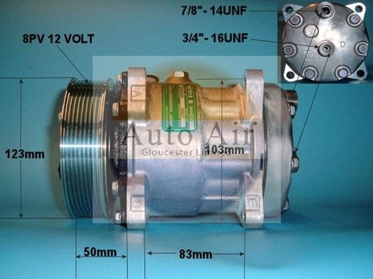 Auto Air Gloucester 14-0103C - Compressor, air conditioning autospares.lv