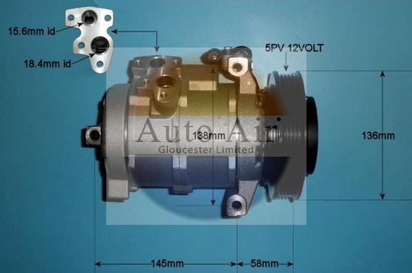 Auto Air Gloucester 14-0183P - Compressor, air conditioning autospares.lv