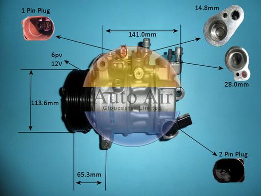 Auto Air Gloucester 14-0813P - Compressor, air conditioning autospares.lv