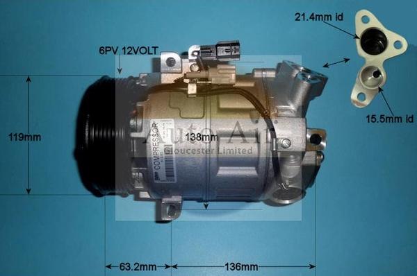 Auto Air Gloucester 14-0343 - Compressor, air conditioning autospares.lv