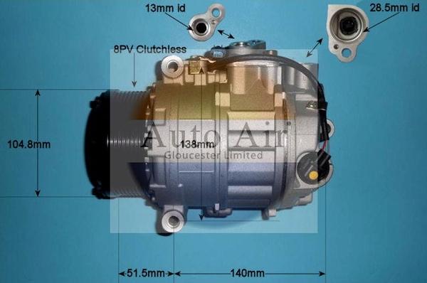 Auto Air Gloucester 14-0306P - Compressor, air conditioning autospares.lv