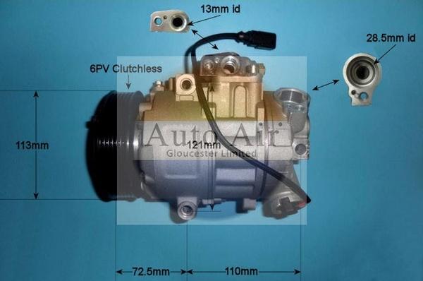 Auto Air Gloucester 14-0288P - Compressor, air conditioning autospares.lv