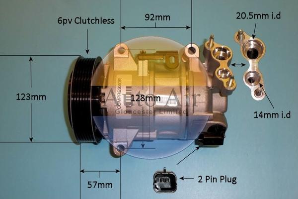 Auto Air Gloucester 14-0231 - Compressor, air conditioning autospares.lv