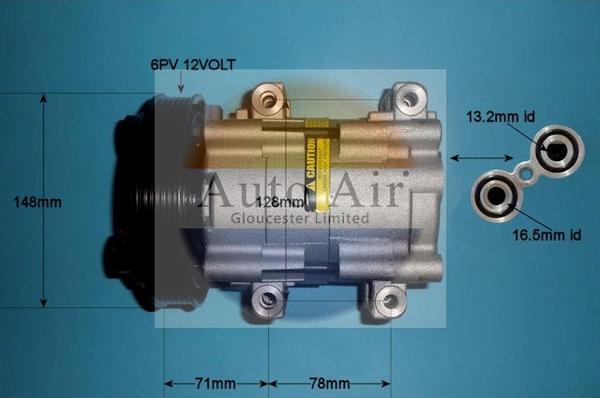 Auto Air Gloucester 14-0233P - Compressor, air conditioning autospares.lv