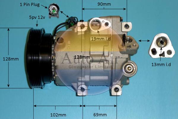 Auto Air Gloucester 14-1459P - Compressor, air conditioning autospares.lv