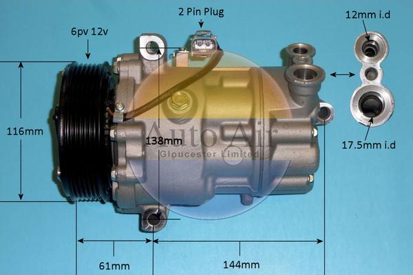 Auto Air Gloucester 14-1466P - Compressor, air conditioning autospares.lv