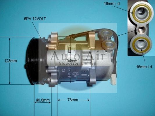 Auto Air Gloucester 14-1433R - Compressor, air conditioning autospares.lv