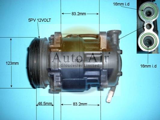 Auto Air Gloucester 14-1500R - Compressor, air conditioning autospares.lv