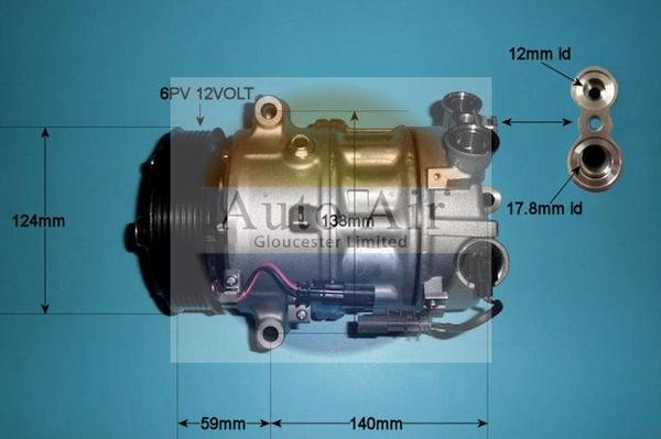 Auto Air Gloucester 14-1664 - Compressor, air conditioning autospares.lv