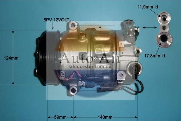 Auto Air Gloucester 14-1608 - Compressor, air conditioning autospares.lv