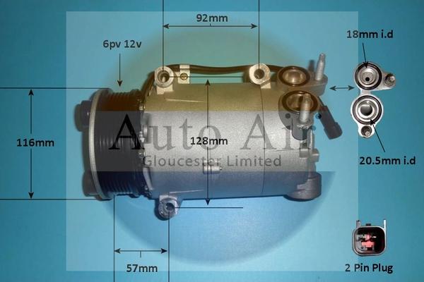Auto Air Gloucester 14-1046p - Compressor, air conditioning autospares.lv