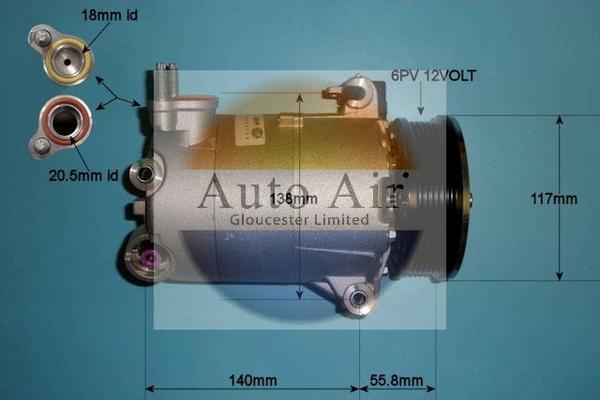 Auto Air Gloucester 14-1048 - Compressor, air conditioning autospares.lv