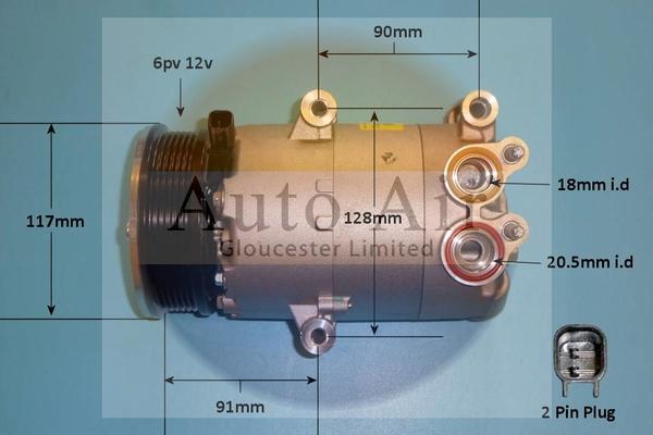 Auto Air Gloucester 14-1047 - Compressor, air conditioning autospares.lv