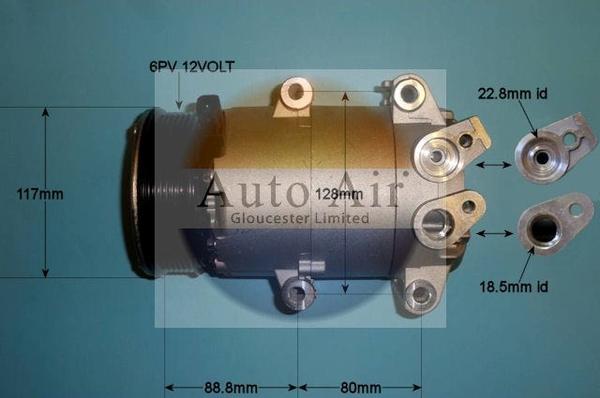 Auto Air Gloucester 14-1054P - Compressor, air conditioning autospares.lv