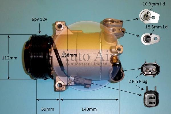 Auto Air Gloucester 14-1055p - Compressor, air conditioning autospares.lv