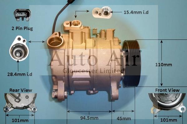 Auto Air Gloucester 141052P - Compressor, air conditioning autospares.lv