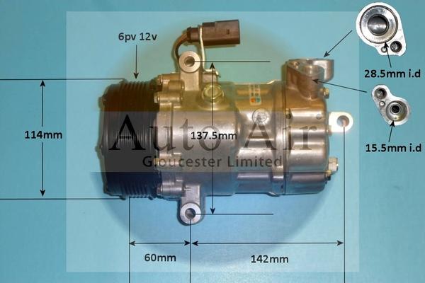 Auto Air Gloucester 14-1057P - Compressor, air conditioning autospares.lv