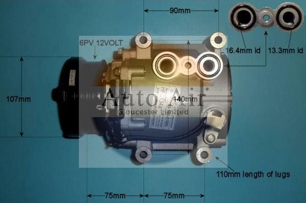 Auto Air Gloucester 14-1004P - Compressor, air conditioning autospares.lv