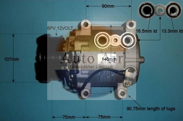 Auto Air Gloucester 14-1006P - Compressor, air conditioning autospares.lv