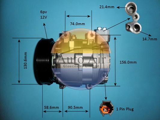 Auto Air Gloucester 14-1105P - Compressor, air conditioning autospares.lv