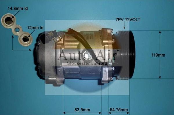 Auto Air Gloucester 14-1102P - Compressor, air conditioning autospares.lv