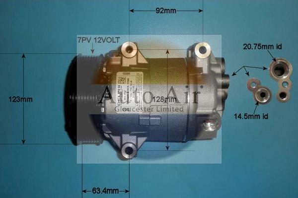 Auto Air Gloucester 14-1115 - Compressor, air conditioning autospares.lv