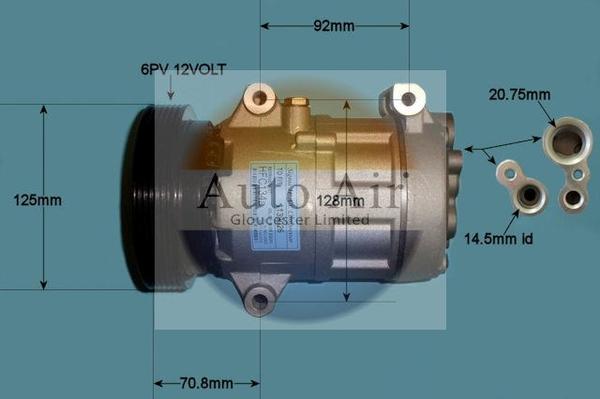 Auto Air Gloucester 14-1111P - Compressor, air conditioning autospares.lv