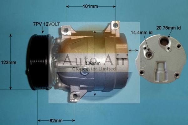 Auto Air Gloucester 14-1118P - Compressor, air conditioning autospares.lv