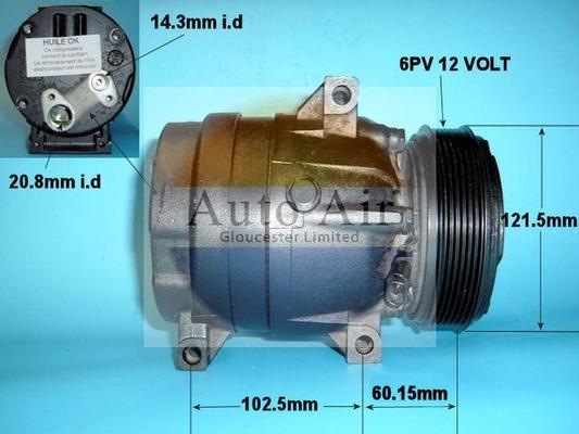 Auto Air Gloucester 14-1113R - Compressor, air conditioning autospares.lv