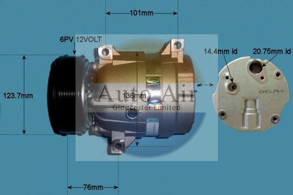 Auto Air Gloucester 14-1113 - Compressor, air conditioning autospares.lv