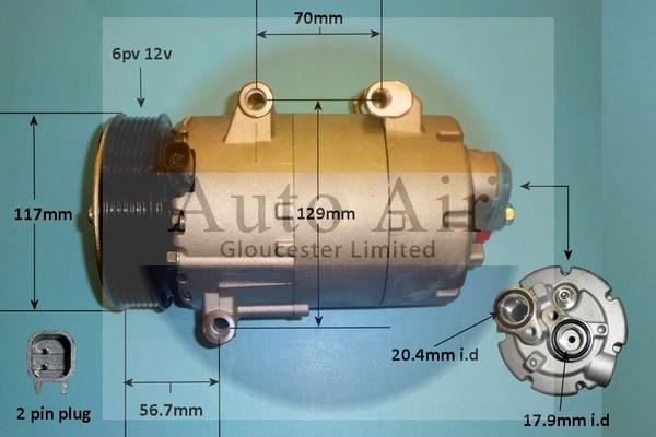 Auto Air Gloucester 14-1139P - Compressor, air conditioning autospares.lv