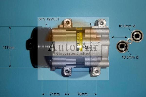 Auto Air Gloucester 14-1136P - Compressor, air conditioning autospares.lv