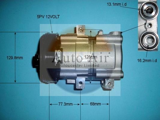 Auto Air Gloucester 14-1843 - Compressor, air conditioning autospares.lv