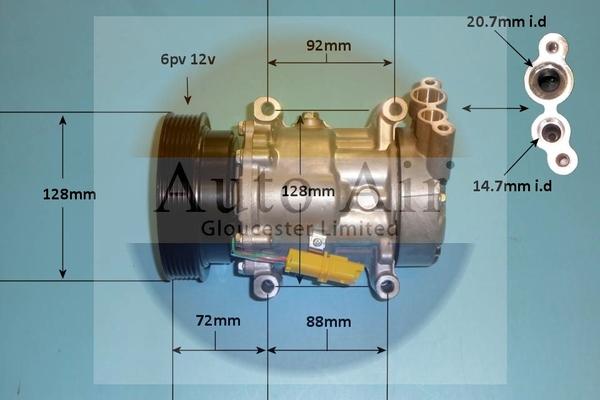 Auto Air Gloucester 14-1833P - Compressor, air conditioning autospares.lv