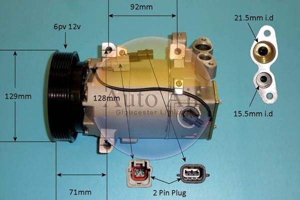 Auto Air Gloucester 14-1357P - Compressor, air conditioning autospares.lv