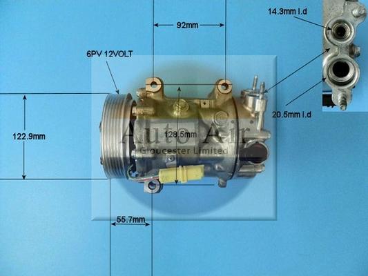 Auto Air Gloucester 14-1309P - Compressor, air conditioning autospares.lv