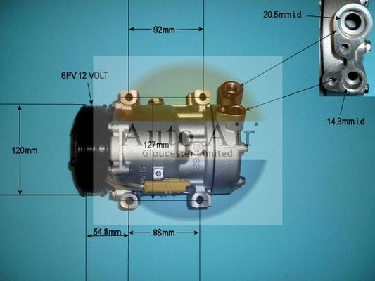 Auto Air Gloucester 14-1248P - Compressor, air conditioning autospares.lv