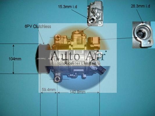 Auto Air Gloucester 14-1254 - Compressor, air conditioning autospares.lv