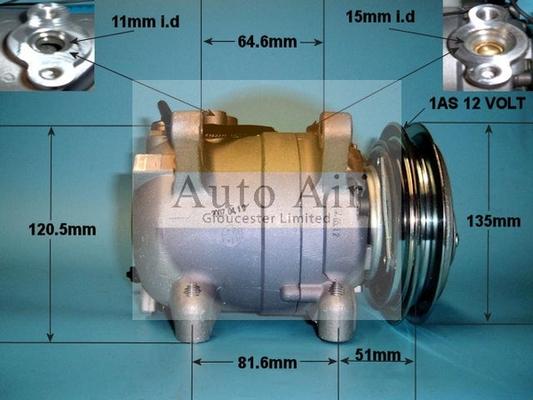 Auto Air Gloucester 14-1250 - Compressor, air conditioning autospares.lv