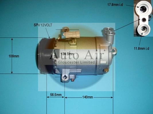 Auto Air Gloucester 14-1252P - Compressor, air conditioning autospares.lv