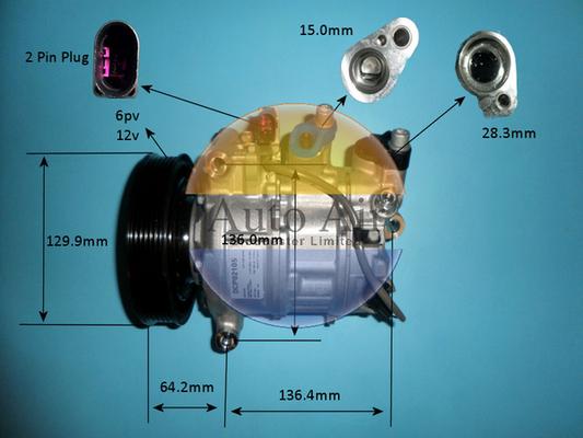 Auto Air Gloucester 14-1257P - Compressor, air conditioning autospares.lv