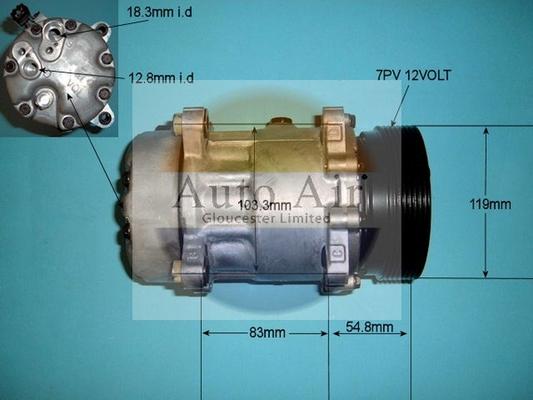 Auto Air Gloucester 14-1208 - Compressor, air conditioning autospares.lv