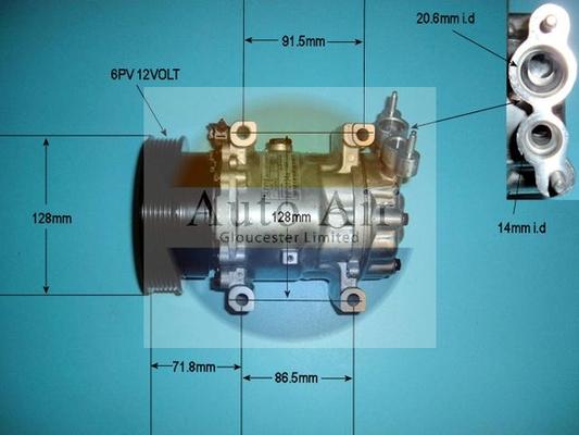 Auto Air Gloucester 14-1202P - Compressor, air conditioning autospares.lv