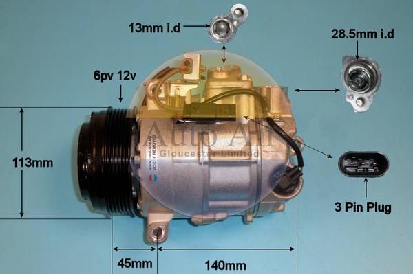 Auto Air Gloucester 14-1280P - Compressor, air conditioning autospares.lv