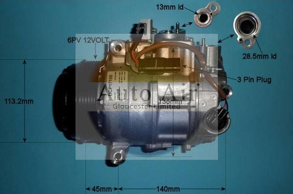 Auto Air Gloucester 14-1280 - Compressor, air conditioning autospares.lv