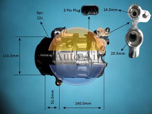 Auto Air Gloucester 14-1769 - Compressor, air conditioning autospares.lv