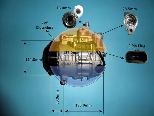 Auto Air Gloucester 14-1767P - Compressor, air conditioning autospares.lv