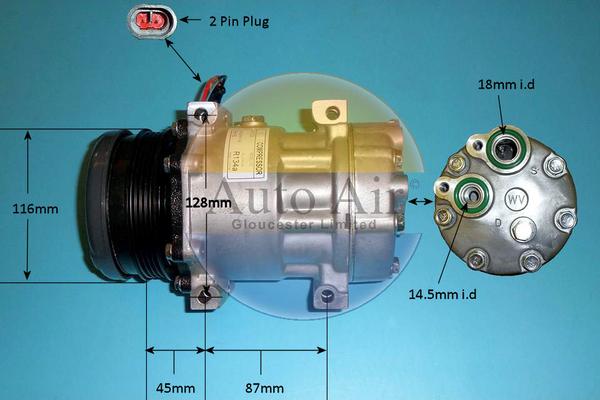 Auto Air Gloucester 14-8148P - Compressor, air conditioning autospares.lv