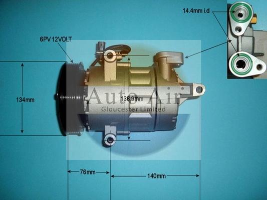 Auto Air Gloucester 14-8147P - Compressor, air conditioning autospares.lv