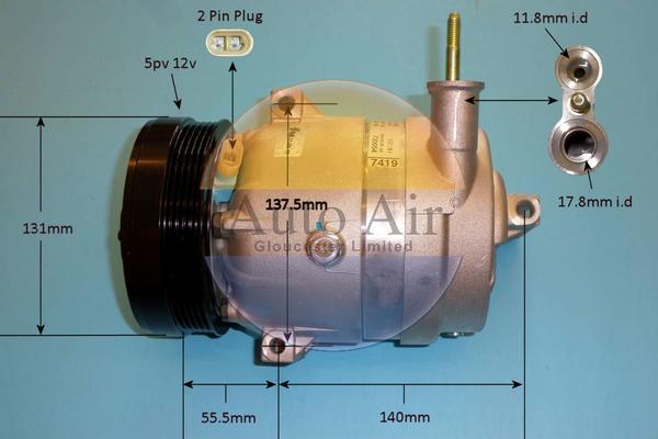 Auto Air Gloucester 14-2095 - Compressor, air conditioning autospares.lv